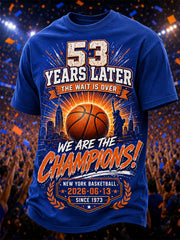 Men's New York Basketball Champions Celebration Print Casual Tee