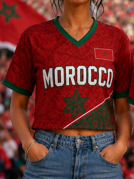 Women's Morocco Football Printed short-sleeved T-shirt