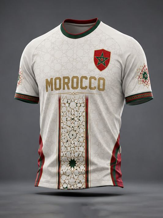 Men's Morocco Football Printed short sleeve t-shirt