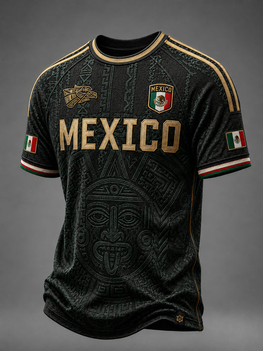 Men's Mexico Football Lover Art Short Sleeve O-neck T-shirt