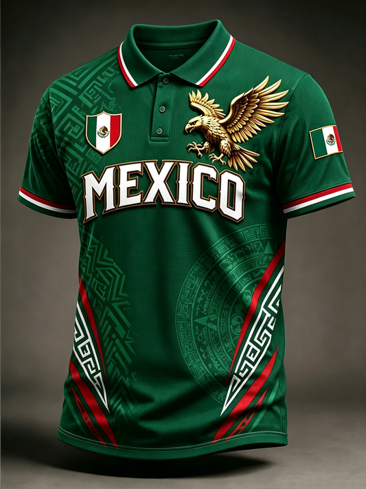 Men's Mexico Pride Art Printed polo shirt