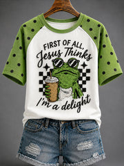 Women's 'Jesus Thinks I'm A Delight' Printed Casual T-Shirt