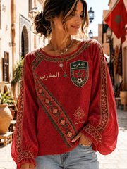 Women's Morocco Printed Cotton-Linen Shirt