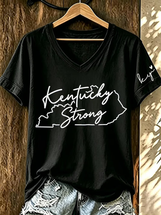 Women's Kentucky Strong Printed Iron On Short Sleeve T-Shirt