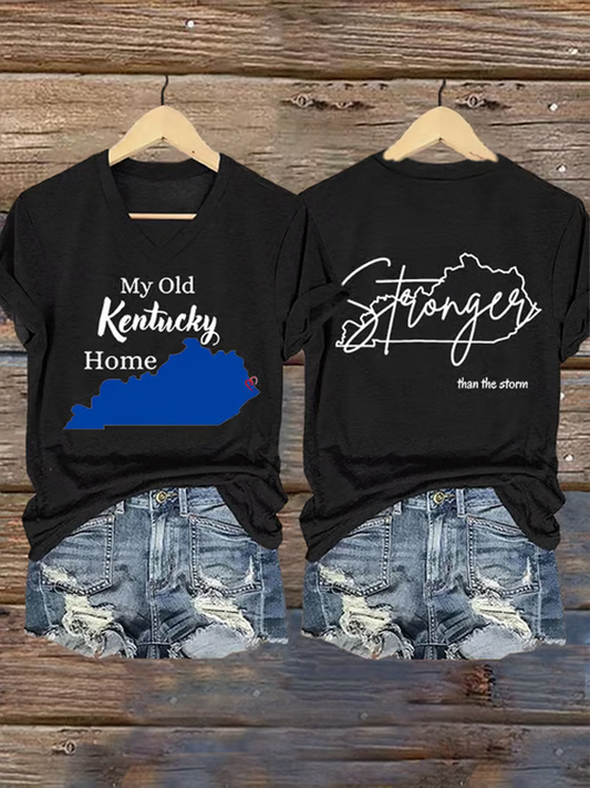 Women's Kentucky Strong Printed Iron On Short Sleeve T-Shirt