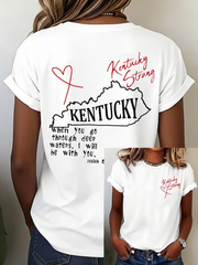 Women's Kentucky Strong Printed Iron On Short Sleeve T-Shirt