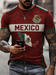 Men's Mexico Football Lover Art Short Sleeve T-shirt