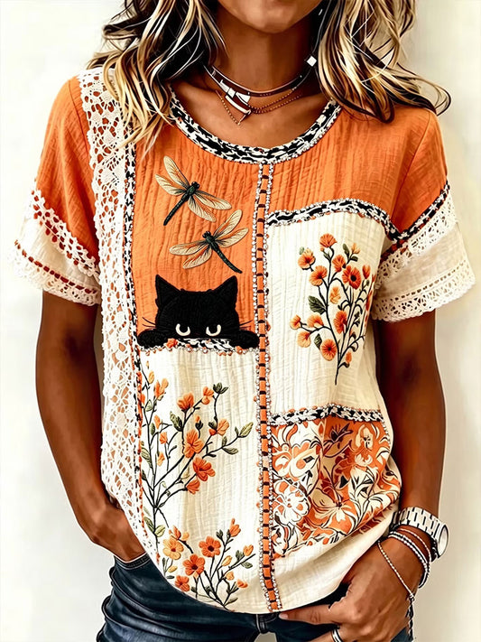 Women's Elegant Cotton-Linen Top