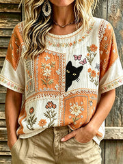 Women's Elegant Cotton-Linen Top