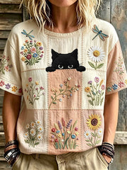 Women's Elegant Cotton-Linen Top