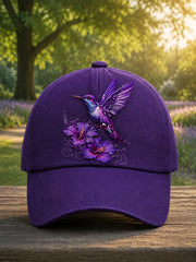 Unisex Purple Flora Art Print Hat