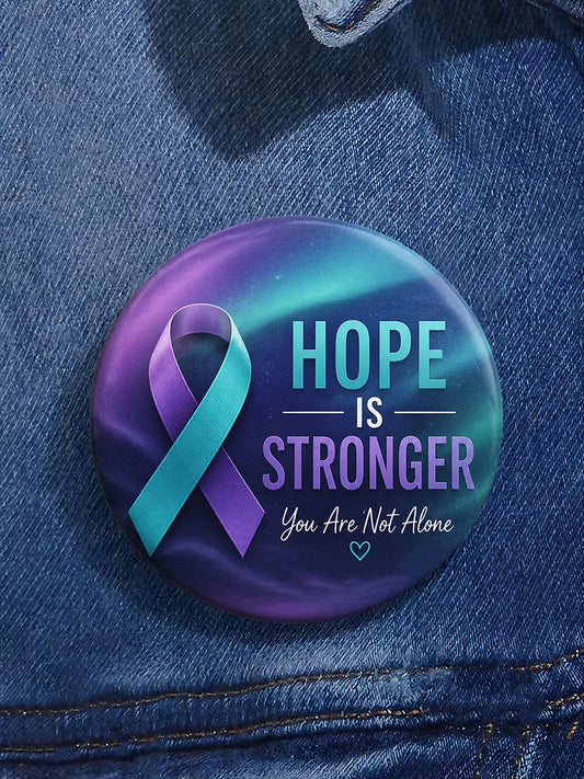 Unisex Suicide Prevention Awareness Printed Brooch