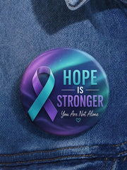 Unisex Suicide Prevention Awareness Printed Brooch
