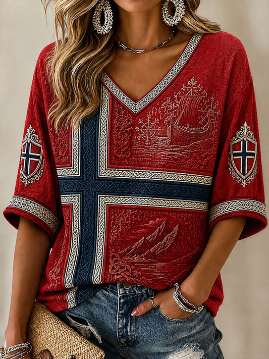 Women's Norwegian Viking Culture Casual T-Shirt