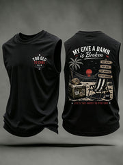 Men's "my give a damn is broken" vests
