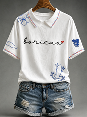 Women's Puerto Rico Pride Art Printed T-shirt