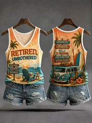 Women's 'RETIRED & UNBOTHERED' V-Neck Vests