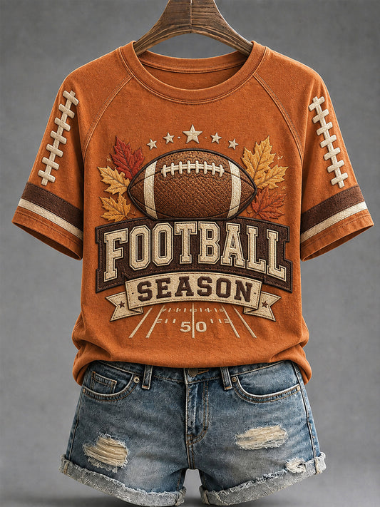 Women's Football Fans Gameday Print Casual Tee