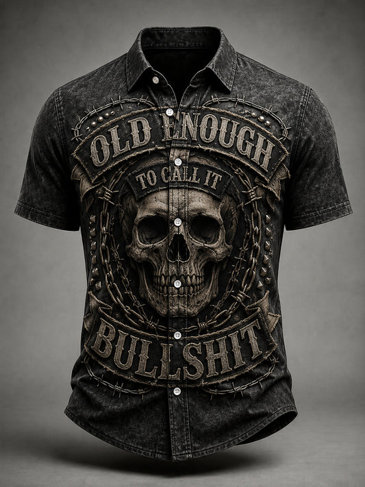 Men's Old Fuckers Club Printed Casual Shirt