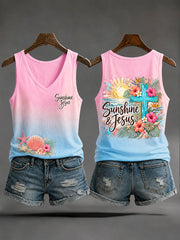 Women's "Sunshine&Jesus" Resort-Style Casual Vests