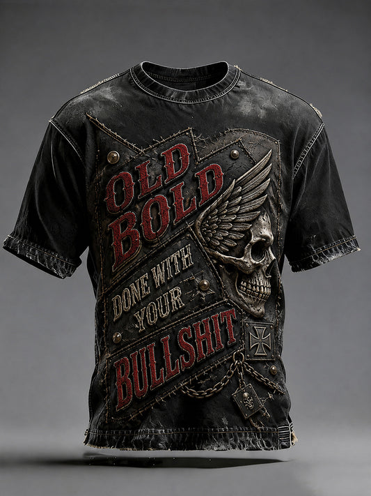 Men's Old Fuckers Club Printed Casual T-shirt