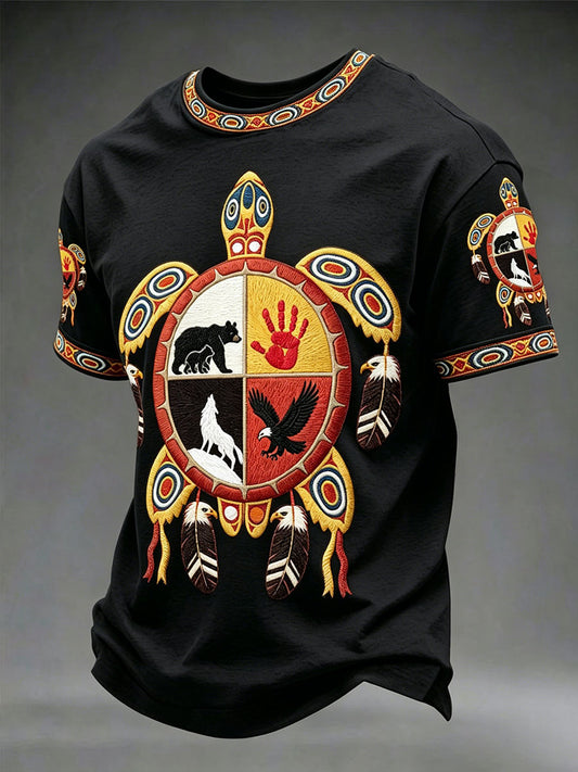 Men's Indigenous Medicine Wheel Art T-Shirts