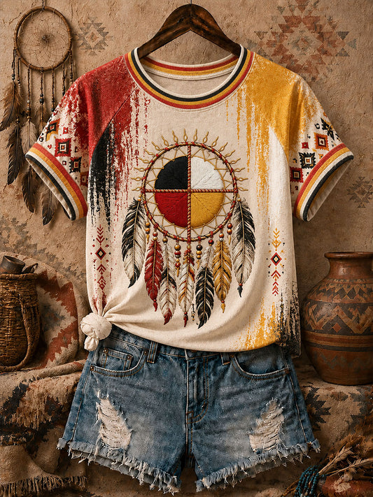 Women's Native Medicine Wheel Dreamcatcher T-Shirts