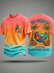 Men's No Working During Drinking Hours Print Casual Tee