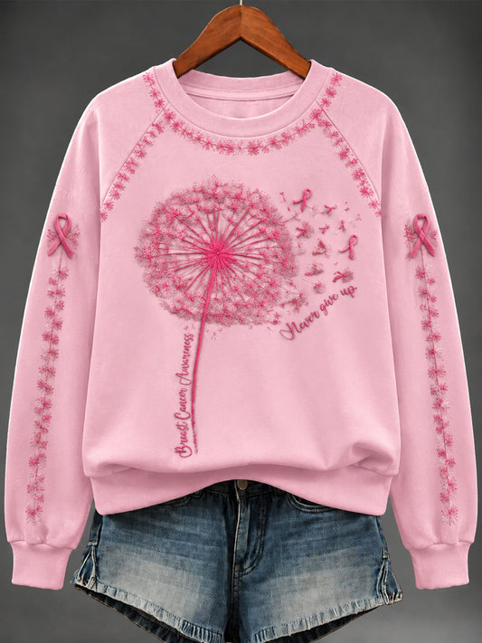Women's Breast Cancer Print Sweatshirt