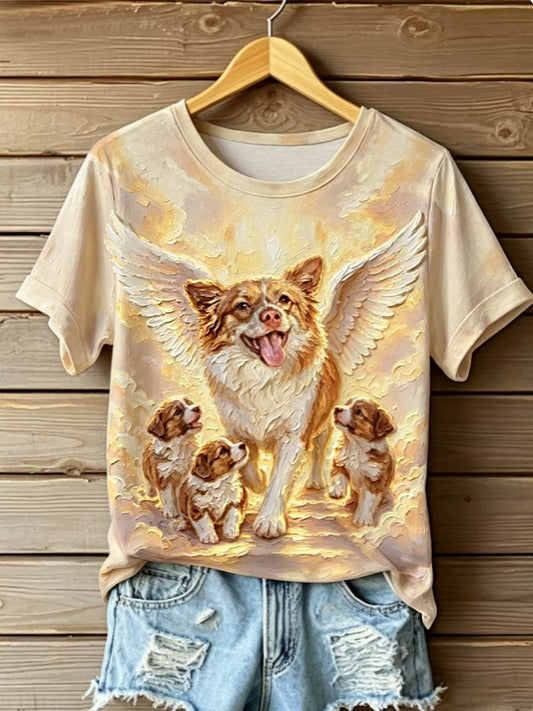 Women's STOP ANIMAL ABUSE Wangwang short-sleeved T-shirt