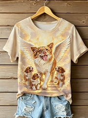 Women's STOP ANIMAL ABUSE Wangwang short-sleeved T-shirt