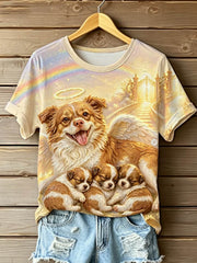 Women's STOP ANIMAL ABUSE Wangwang short-sleeved T-shirt