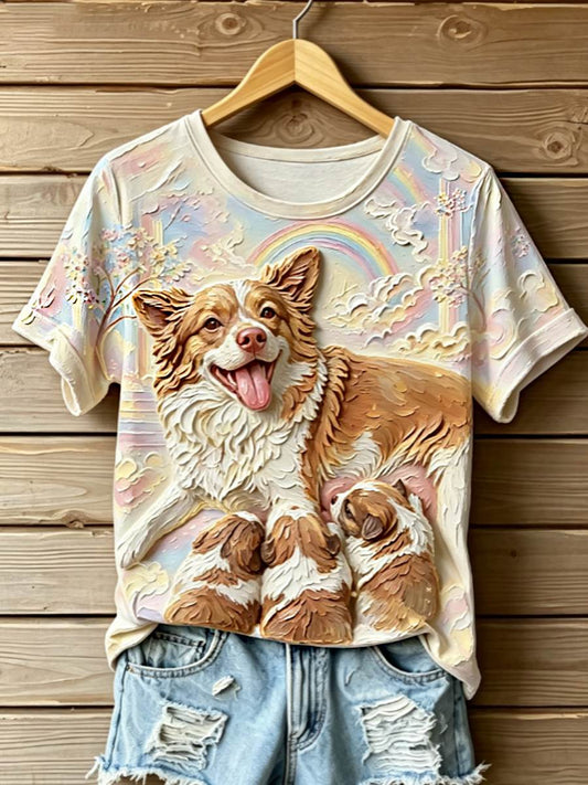 Women's STOP ANIMAL ABUSE Wangwang short-sleeved T-shirt