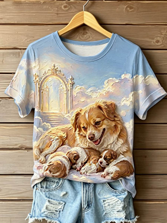 Women's STOP ANIMAL ABUSE Wangwang short-sleeved T-shirt