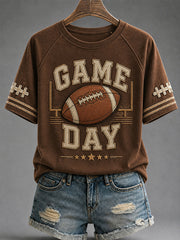 Women's Football Fans Gameday Print Casual Tee