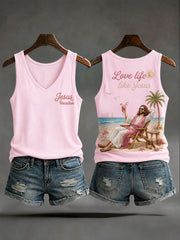 Women's "Love Life Like Jesus" Jesus Beach Vacation Vests