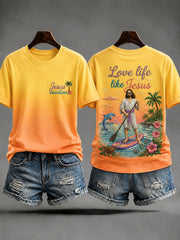 Women's "Love Life Like Jesus" Jesus SUP Vacation Casual T-shirt