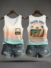Women's "Coastal Souls Beach Club We Came For The Sunshine Stayed For The Rosé" Vests