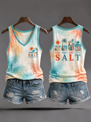 Women's "Sunshine Ocean Air Leisure Tides Salt" Vests