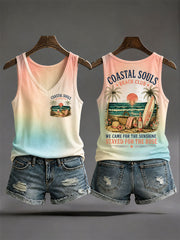 Women's "Coastal Souls Beach Club We Came For The Sunshine Stayed For The Rosé" Vests