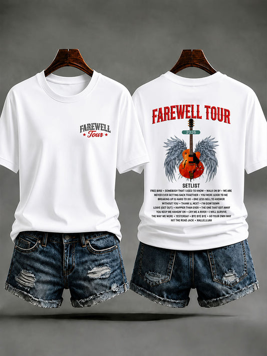 Women's Retirement Farewell Tour Music Theme Casual T-shirt