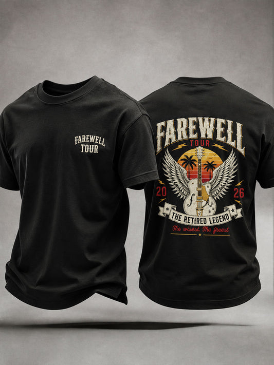 Men's Retirement Farewell Tour Music Theme Casual Unisex T-shirt