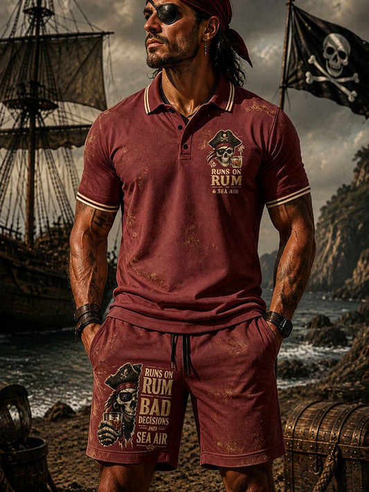 Men's "Runs on Rum, Bad Decisions, and Sea Air" Two-Piece Sets