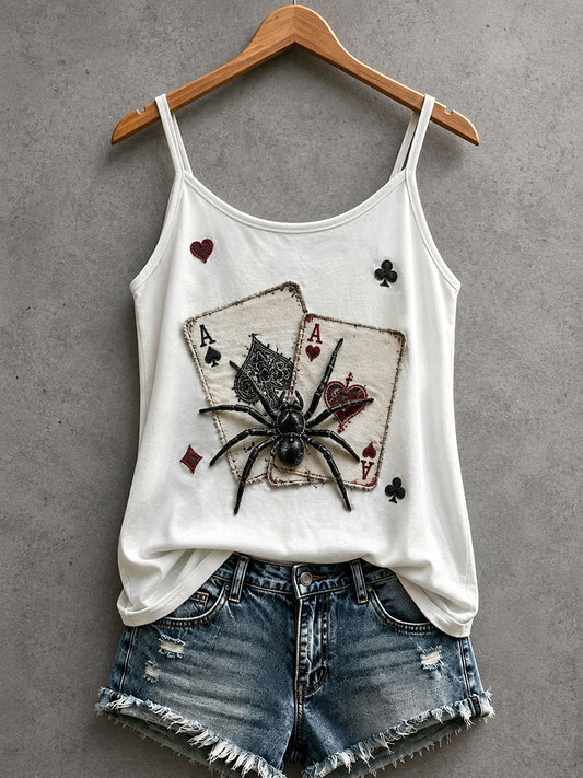 Women's Spider Playing Cards Tank Top