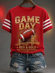 Women's Football Gameday Gift For Football Fans Casual Tee