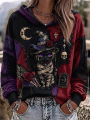 Women's Halloween Black Cat Regular Sweatshirt