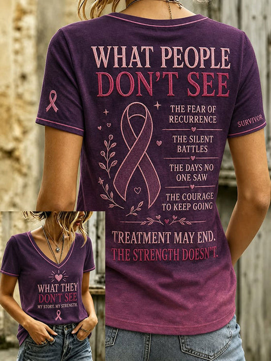 Women's Breast Cancer Awareness Graphic Casual T-Shirt