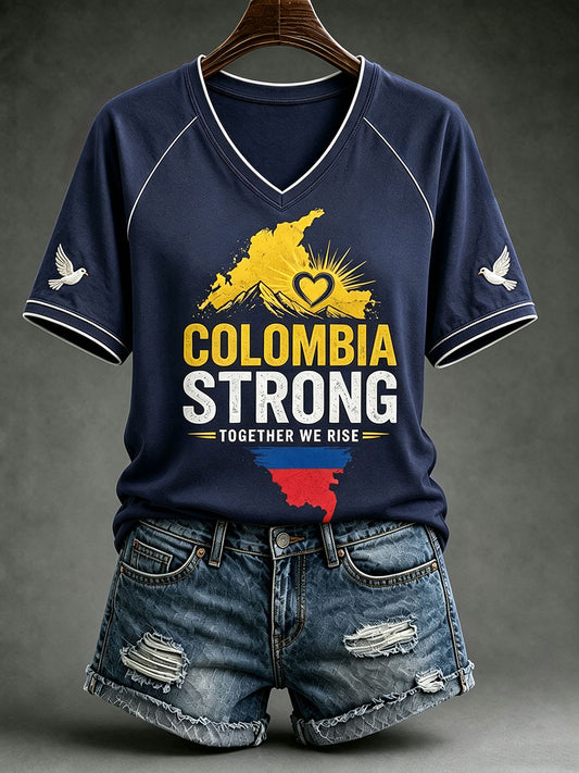 Women's Colombia Strong V-neck T-shirt