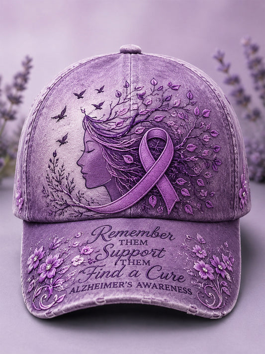 Unisex Purple Flora Art Print Hat