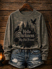 Women's Hello Darkness My Old Friend Halloween Print Sweatshirt